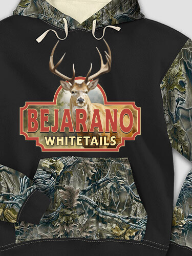 Whitetails Black/SFG Camo Adult 2-Tone Camo Hooded Sweatshirt