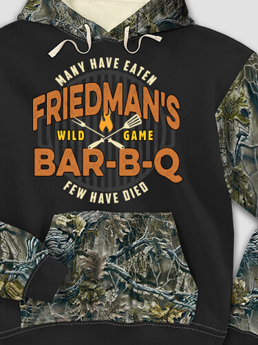 Wild Game Few Have Died BBQ Black/SFG Camo Adult 2-Tone Camo Hooded Sweatshirt