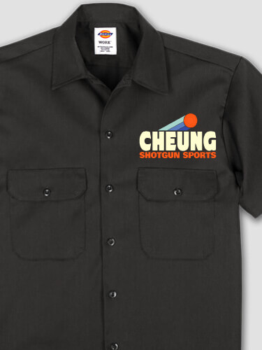 Shotgun Sports Black Embroidered Work Shirt