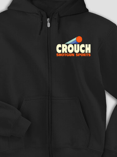 Shotgun Sports Black Embroidered Zippered Hooded Sweatshirt