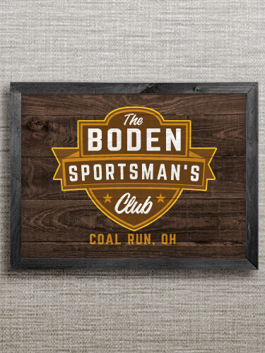 Sportsman's Club Black Framed Wall Art 16.5 x 12.5