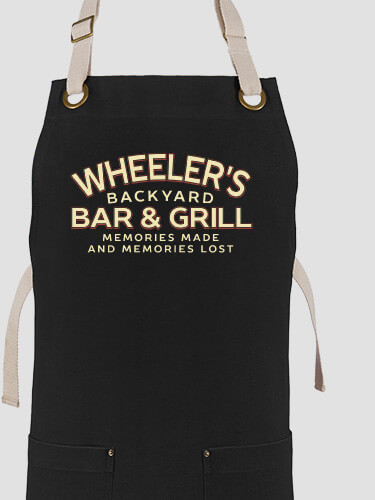 Backyard Bar and Grill Black/Stone Canvas Work Apron