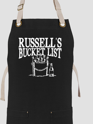 Black/Stone Bucket List Personalized canvas-work-apron 