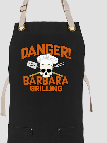 Danger Grilling Black/Stone Canvas Work Apron