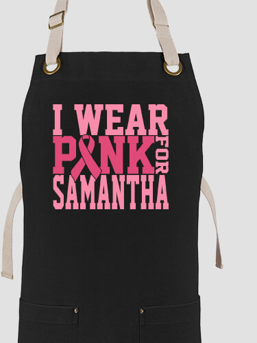 I Wear Pink Black/Stone Canvas Work Apron