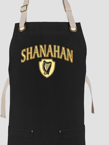 Irish Harp Black/Stone Canvas Work Apron