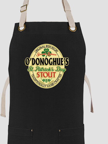 Black/Stone St. Patrick's Day Stout Personalized canvas-work-apron 