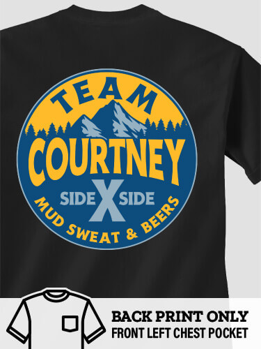 Team Side By Side Black Adult Pocket T-Shirt