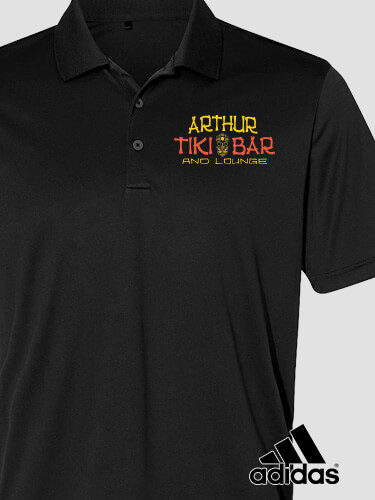 Tiki Bar Black Embroidered Adidas Polo Shirt