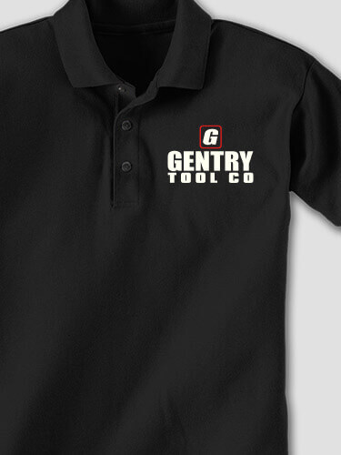 Tool Company Black Embroidered Polo Shirt