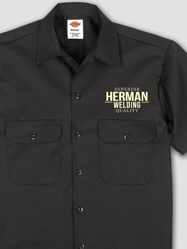 Welding Black Embroidered Work Shirt