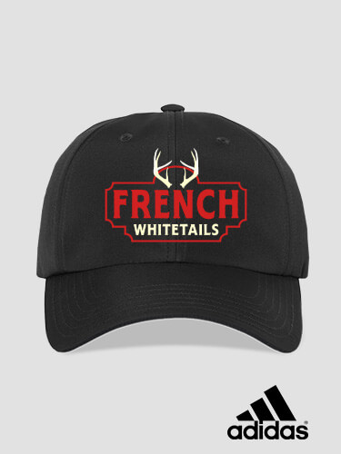 Whitetails Black Embroidered Adidas Hat