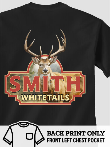 Whitetails Black Adult Pocket T-Shirt