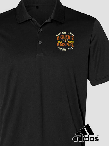 Wild Game Few Have Died BBQ Black Embroidered Adidas Polo Shirt