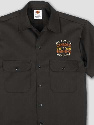 Wild Game Few Have Died BBQ Black Embroidered Work Shirt