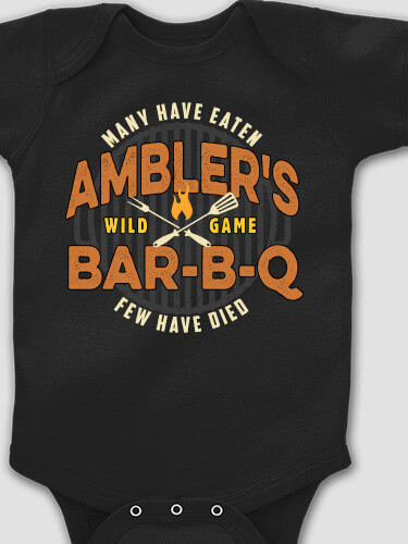 Wild Game Few Have Died BBQ Black Baby Bodysuit