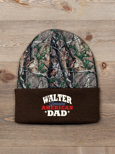 American Dad Brown/Camo Embroidered 2-Tone Camo Cuffed Beanie