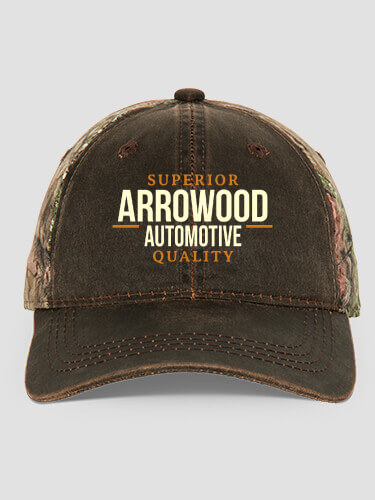 Automotive Brown/Camo Embroidered 2-Tone Camo Hat