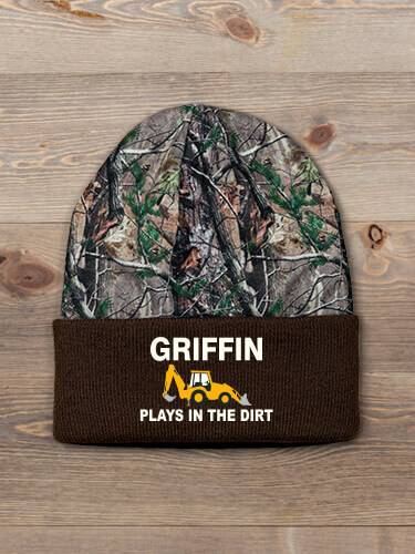 Dirt Shirt - Backhoe Brown/Camo Embroidered 2-Tone Camo Cuffed Beanie