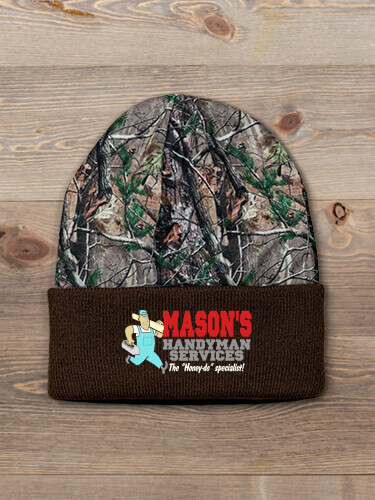 Handyman Brown/Camo Embroidered 2-Tone Camo Cuffed Beanie