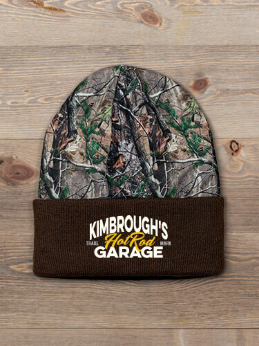 Hot Rod Garage BP Brown/Camo Embroidered 2-Tone Camo Cuffed Beanie