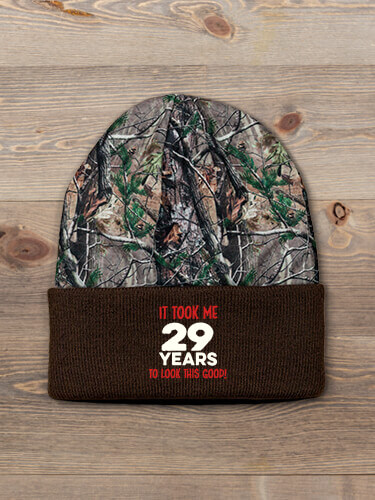 It Took Years Brown/Camo Embroidered 2-Tone Camo Cuffed Beanie