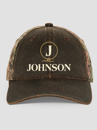 Lasso Monogram Brown/Camo Embroidered 2-Tone Camo Hat