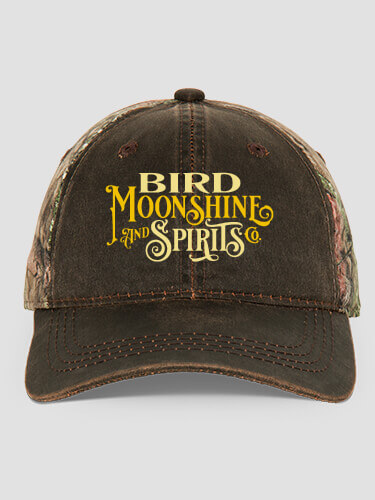 Moonshine and Spirits Brown/Camo Embroidered 2-Tone Camo Hat