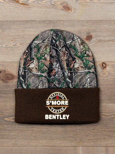 Official S'more Tester Brown/Camo Embroidered 2-Tone Camo Cuffed Beanie