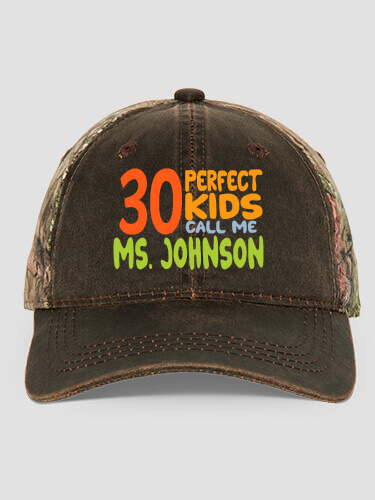 Perfect Kids Brown/Camo Embroidered 2-Tone Camo Hat