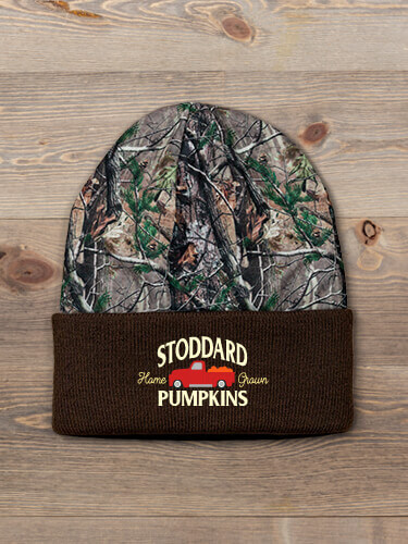 Pumpkins Brown/Camo Embroidered 2-Tone Camo Cuffed Beanie