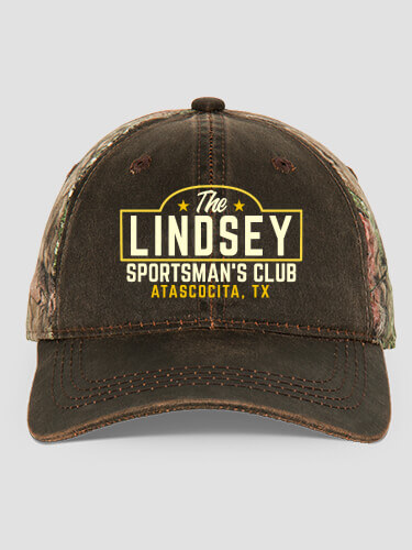 Sportsman's Club Brown/Camo Embroidered 2-Tone Camo Hat