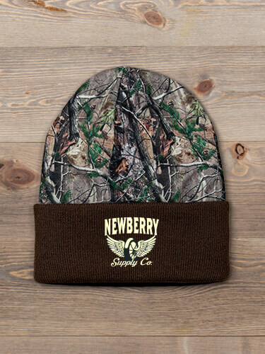 Supply Company Brown/Camo Embroidered 2-Tone Camo Cuffed Beanie