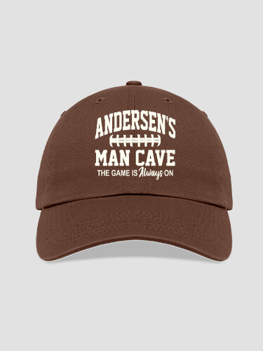 Football Man Cave Brown Embroidered Hat