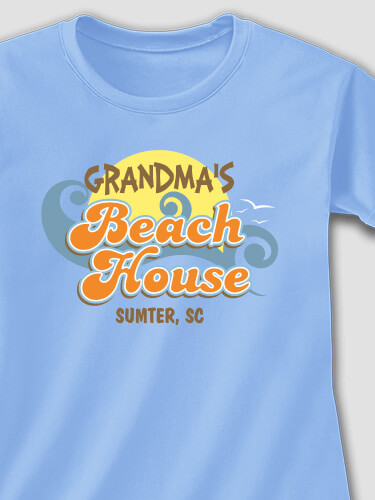 Carolina Blue Beach House Personalized fitted-ladiestee 