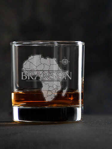 African Heritage Clear Rocks Glass - Engraved (single)