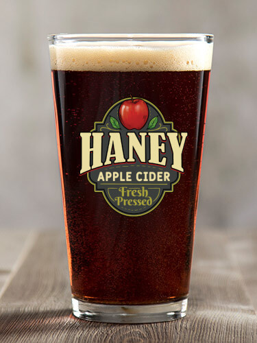 Apple Cider Clear Pint Glass - Color Printed (single)