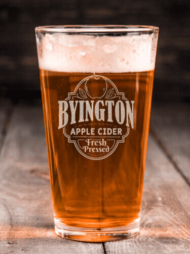 Apple Cider Clear Pint Glass - Engraved (single)