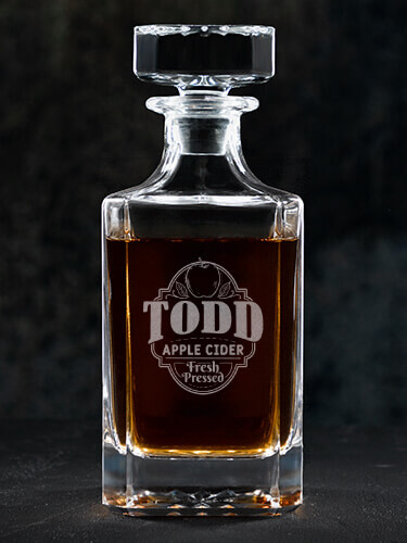 Apple Cider Clear Whiskey Decanter - Engraved