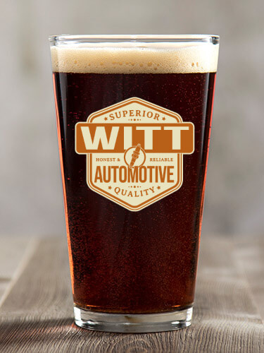 Automotive Clear Pint Glass - Color Printed (single)