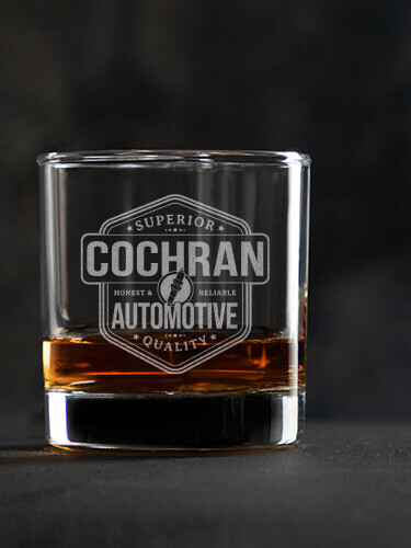 Automotive Clear Rocks Glass - Engraved (single)