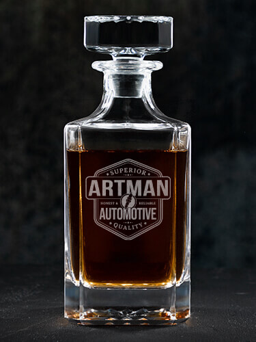 Automotive Clear Whiskey Decanter - Engraved