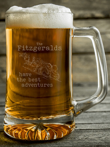 Best Adventures Clear Beer Mug - Engraved