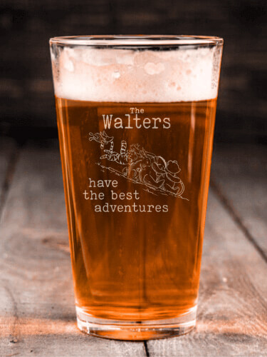 Best Adventures Clear Pint Glass - Engraved (single)