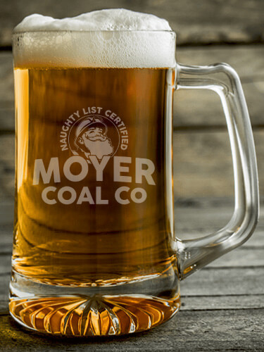 Christmas Coal Company Clear Beer Mug - Engraved