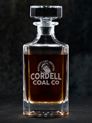 Christmas Coal Company Clear Whiskey Decanter - Engraved