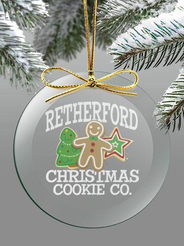 Clear Christmas Cookie Company Personalized round-glass-ornament 