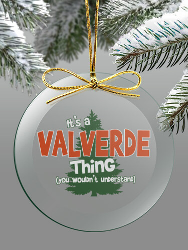 Clear Christmas Thing Personalized round-glass-ornament 