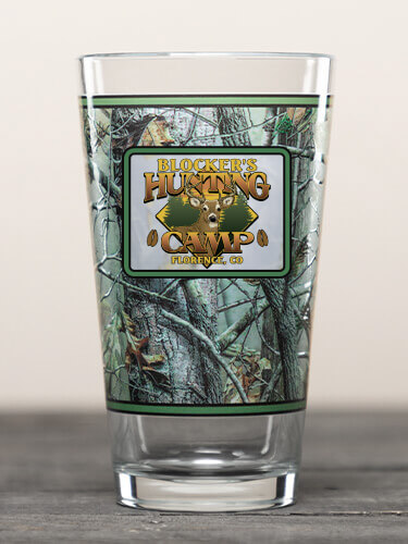 Deer Hunting Camp Clear Pint Glass - Color Printed - Special Edition (single)