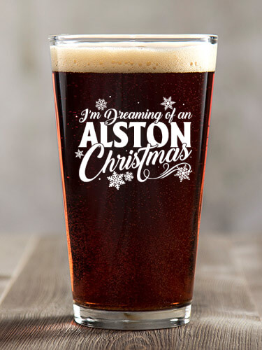 Dreaming Of Christmas Clear Pint Glass - Color Printed (single)